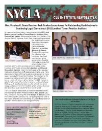 CLE Institute Newsletter October 2011 Hon