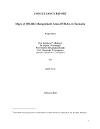 CONSULTANCY REPORT Maps of Wildlife Management Areas