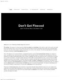 Don't Get Fleeced! - Home
