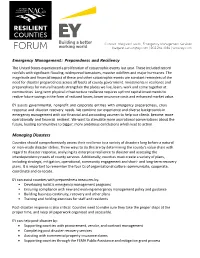 Emergency Management: Preparedness and Resiliency