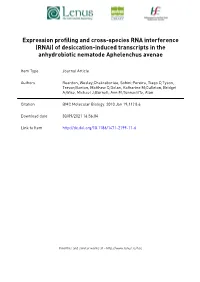 Expression Profiling and Cross-Species RNA Interference (Rnai) of Desiccation-Induced Transcripts in the Anhydrobiotic Nematode Aphelenchus Avenae