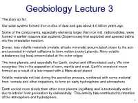 Geobiology, Lecture Notes 3