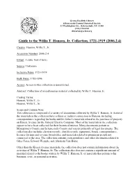 Guide to the Willis T. Hanson, Jr. Collection, 1721-1919 (2006.2.4)