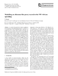 Modelling an Alkenone-Like Proxy Record in the NW African Upwelling