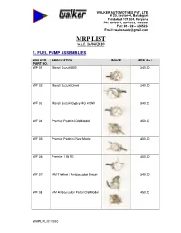 MRP LIST W.E.F