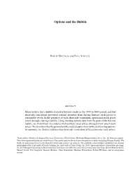 Options and the Bubble