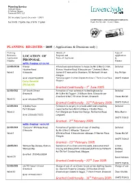 PLANNING REGISTER – 2005 ( Applications & Decisions Only )