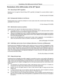 2009) Synod Resolutions (2Nd Session of the 48Th Synod