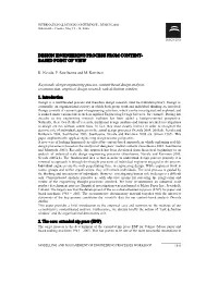 Design Engineering Process from Content- Based Point of View