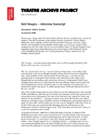 Theatre Archive Project: Interview with Neil Heayes