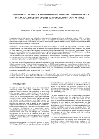 A Map-Based Model for the Determination of Fuel Consumption for Internal Combustion Engines As a Function of Flight Altitude