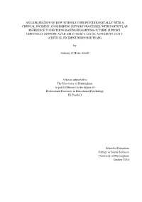 An Exploration of How Schools Cope Psychologically with a Critical