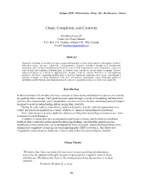 Chaos, Complexity, and Creativity