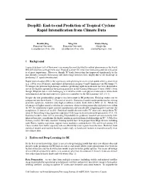End-To-End Prediction of Tropical Cyclone Rapid Intensification From