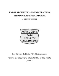 Farm Security Administation Photographs in Indiana