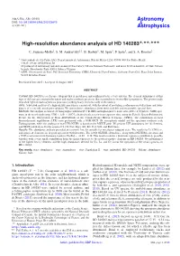 High-Resolution Abundance Analysis of HD 140283⋆⋆⋆⋆⋆⋆