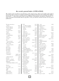 Key Words, General Index