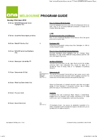 Melbourne Program Guide
