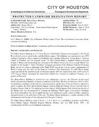 Protected Landmark Designation Report
