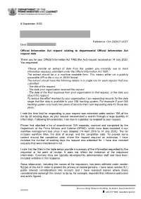 Request for Information from Dpmcs OIA Tracking System, Including