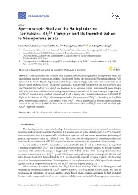 Spectroscopic Study of the Salicyladazine Derivative–UO2