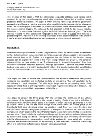 The Premise of This Paper Is That the Unwarranted Corporate Collapses