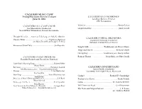 2016 Concert Programs