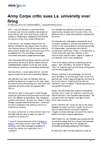 Army Corps Critic Sues La. University Over Firing 14 February 2010, by CAIN BURDEAU , Associated Press Writer