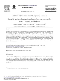 Benefits and Challenges of Mechanical Spring Systems for Energy Storage Applications