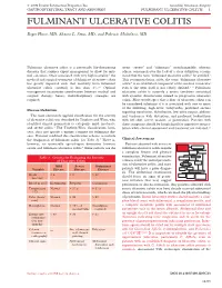 Fulminant Ulcerative Colitis — 1 Fulminant Ulcerative Colitis