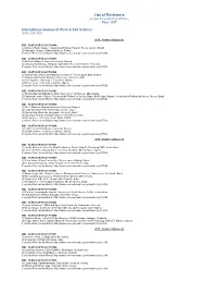 List of Reviewers (As Per the Published Articles) Year: 2017