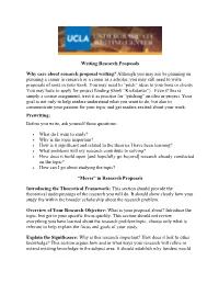 Writing Research Proposals