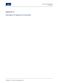 Appendix G Description of Vegetation Communities