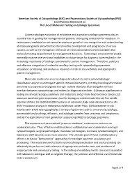 ASC and PSC Position Statement on Use of Molecular