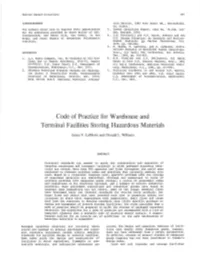 Code of Practice for Warehouse and Terminal Facilities Storing Hazardous Materials