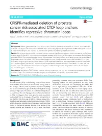 CRISPR-Mediated Deletion of Prostate Cancer Risk-Associated CTCF Loop Anchors Identifies Repressive Chromatin Loops Yu Guo1, Andrew A