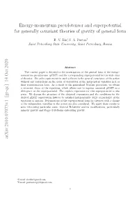 Energy-Momentum Pseudotensor and Superpotential for Generally