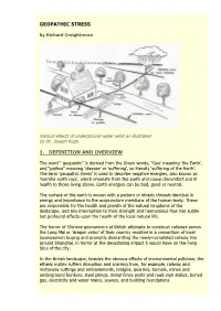 Geopathic Stress 1. Definition and Overview