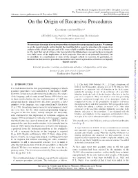On the Origin of Recursive Procedures