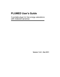 PLUMED User's Guide