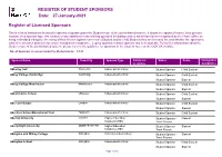REGISTER of STUDENT SPONSORS Date: 27-January-2021