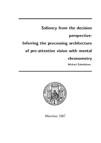 Saliency from the Decision Perspective: Inferring the Processing Architecture of Pre-Attentive Vision with Mental Chronometry