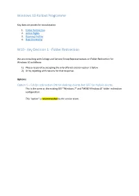 Windows 10 Rollout Programme