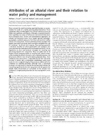 Attributes of an Alluvial River and Their Relation to Water Policy and Management