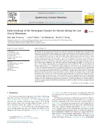 Early Break-Up of the Norwegian Channel Ice Stream During the Last Glacial Maximum