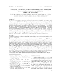 Taxonomy, Geographic Distribution, Conservation and Species Boundaries in Calydorea Azurea Group (Iridaceae: Tigridieae)1 Introd