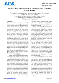Design and Analysis of Ic Engine Enginevalves Using Ansys
