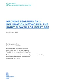 Machine Learning and Pollination Networks: the Right Flower for Every Bee