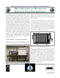 Metal Recovery and Wastewater Reduction Using Electrowinning