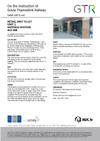 On the Instruction of Govia Thameslink Railway Retail Unit to Let